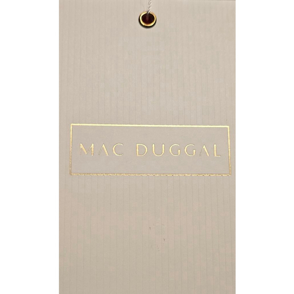 MAC DUGGAL Coral One Shoulder Dress with Fringe - Size 14W - Picture 7 of 10